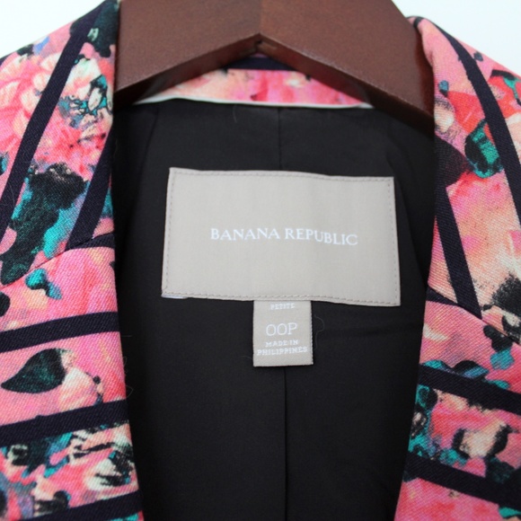 Banana Republic Striped Floral One Button Blazer - Picture 5 of 5